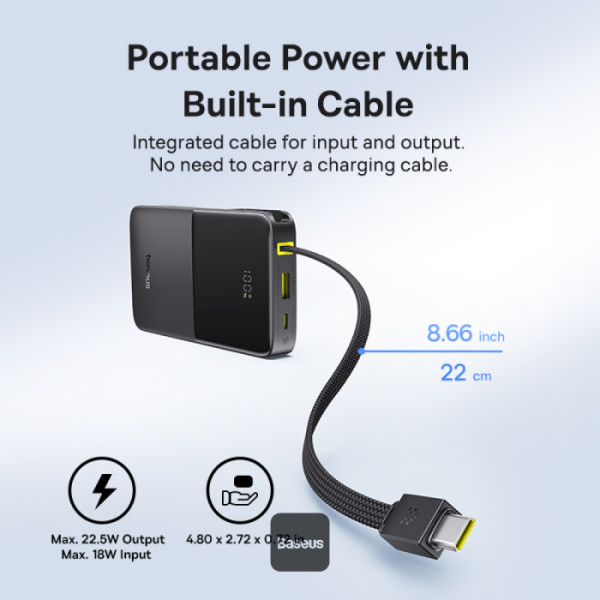 Baseus POWER BANK EnerFill FC51 Bipow 2 Pro Digital, capacitate 30000mAh 22.5W, 1 x USB, 1, E0028100 - imagine 2