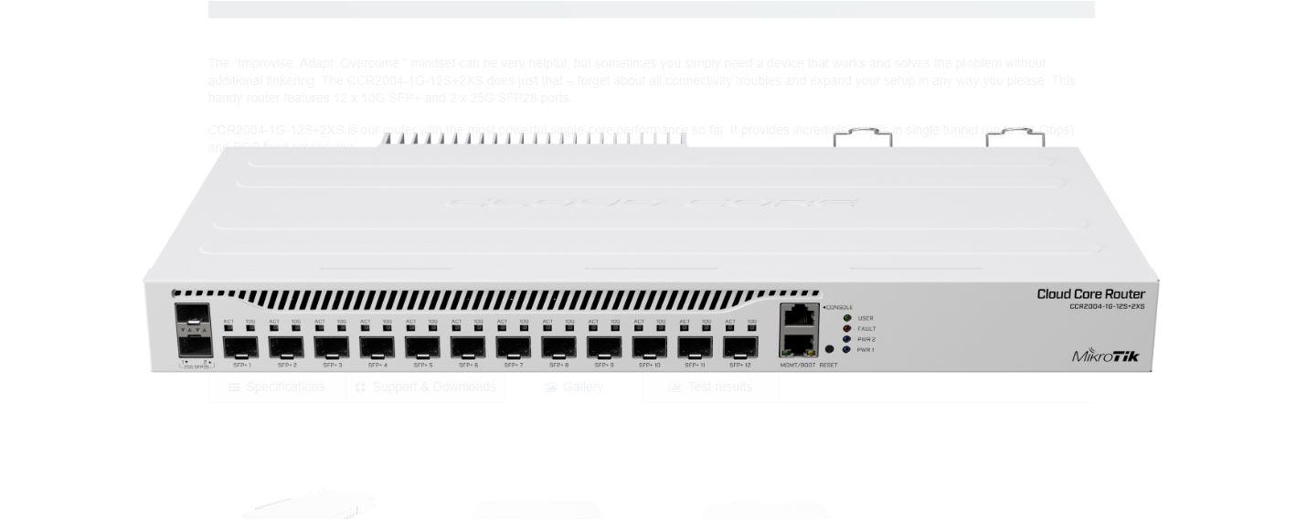 Mikrotik ETHERNET ROUTER, CCR2004-1G-12S+2XS - imagine 3