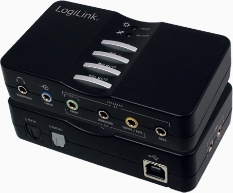 Logilink PLACA de SUNET, extern, 7.1, interfata USB 2.0, conectori 3.5 mm jack x 5, S/PDIF, UA0099