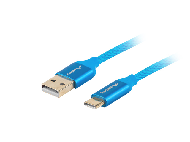 Lanberg Cablu USB-C(M) USB-A(M) 2.0 1,8 m albs, CA-USBO-22CU-0018-BL - imagine 2