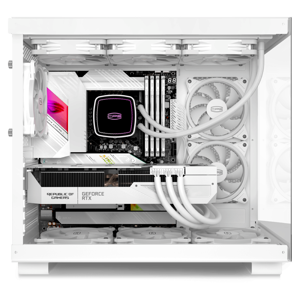 PCCOOLER CARCASA, Middle Tower, ATX, fara sursa, sticla securizata, 6 ventilatoare, C3 T500 ARGB WH - imagine 2