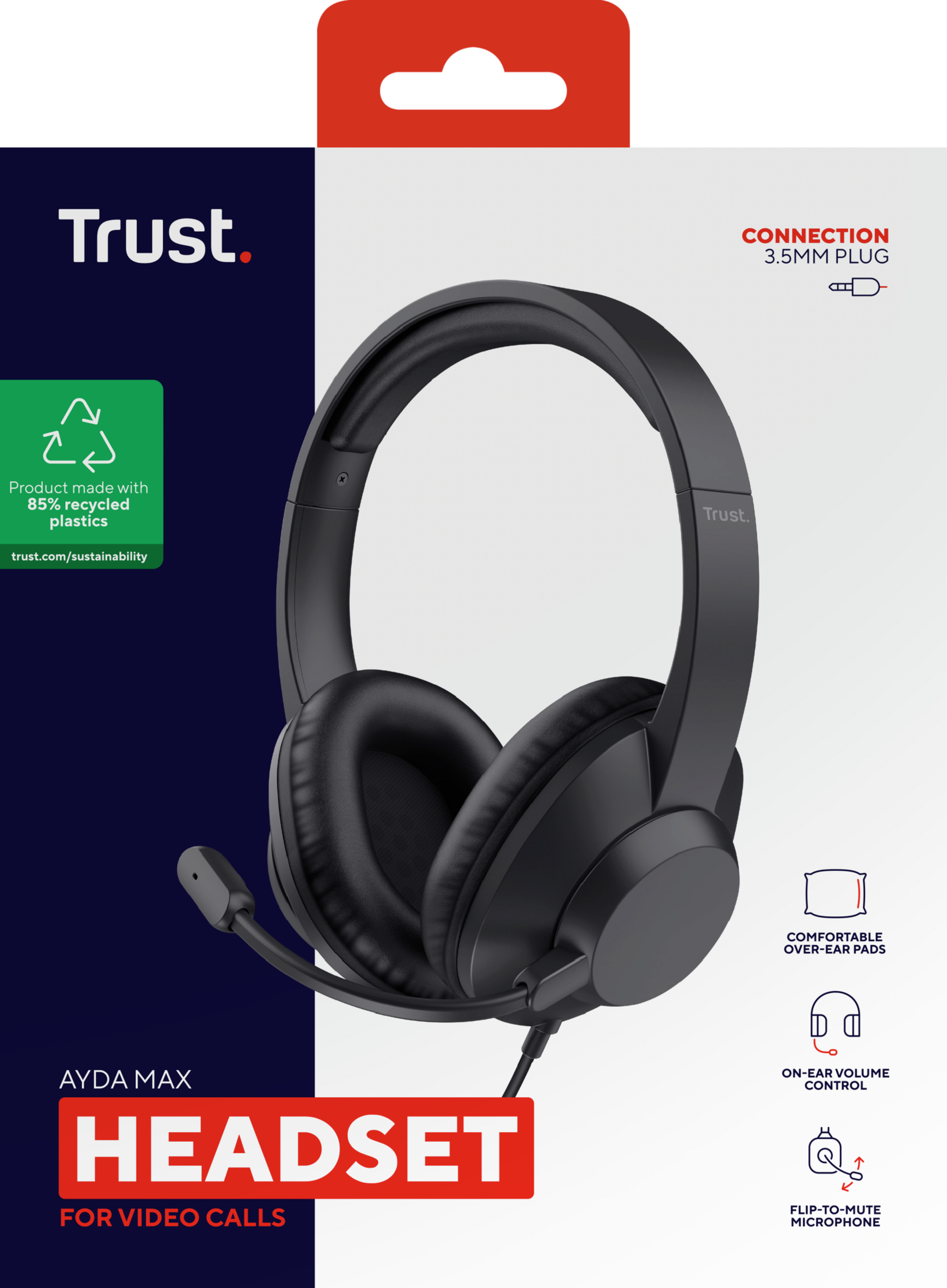 Trust Casti cu fir Ayda Max 3.5mm, negru, TR-25460 - imagine 8