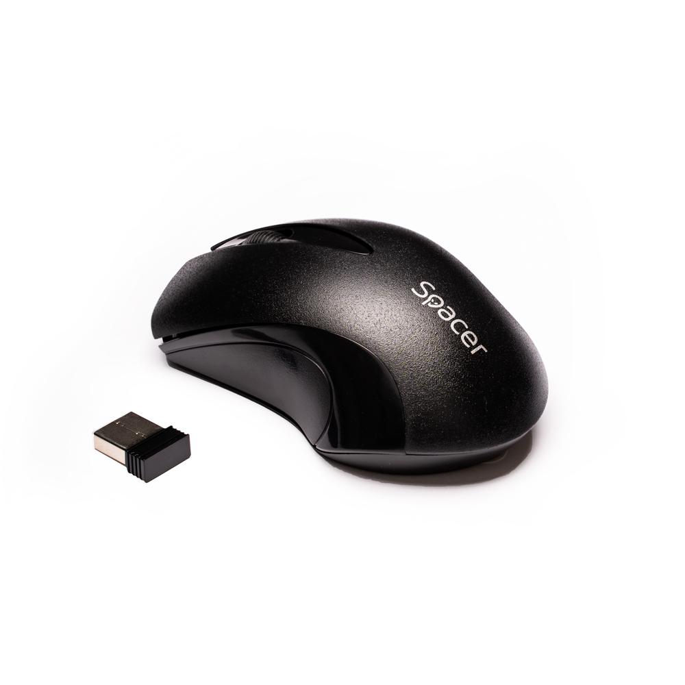 SPACER Mouse Wireless, 1001 2000 dpi, Negru, SPMO-W12