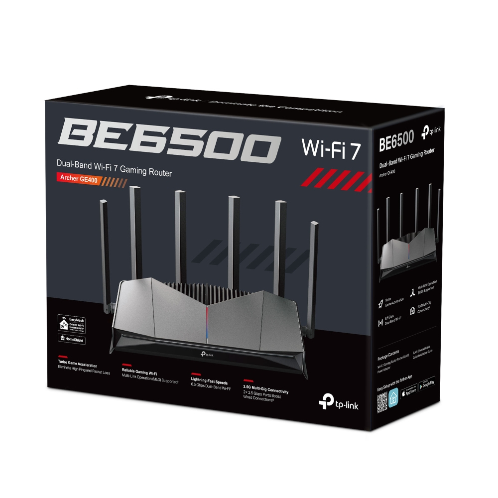 Tp-Link ROUTER wireless, BE6500 Dual-Band Wi-Fi 7 Gaming Router de pana la 6500, Archer GE400 - imagine 6
