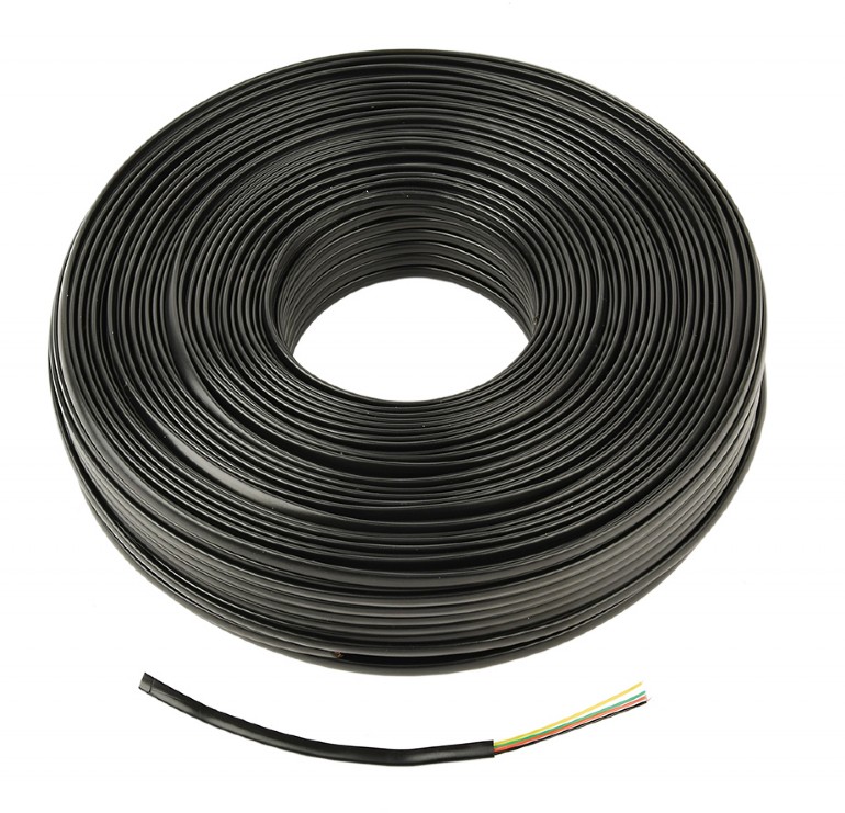 Gembird ROLA CABLU telefonic, 100m, Litat, 4 fire, flat, black, TC1000S-100M-B