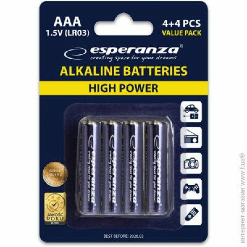 Esperanza Baterii Alcaline AAA 8 buc Blister, EZB104