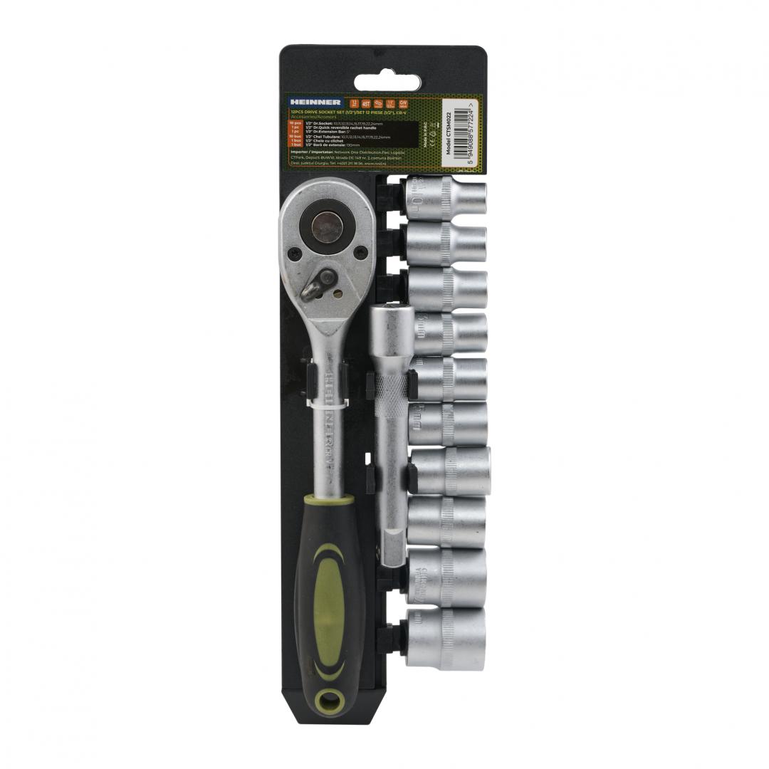 HEINNER SET 12 PIESE 1/2"+ext. CR-V, CTSM022