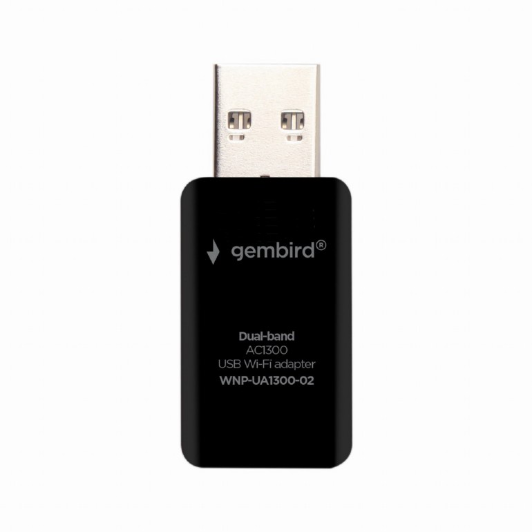 Gembird ADAPTOR RETEA, extern, USB 3.0, suporta pana la 802.11ac 1300 Mbps, 2.4 GHz +, WNP-UA1300-03
