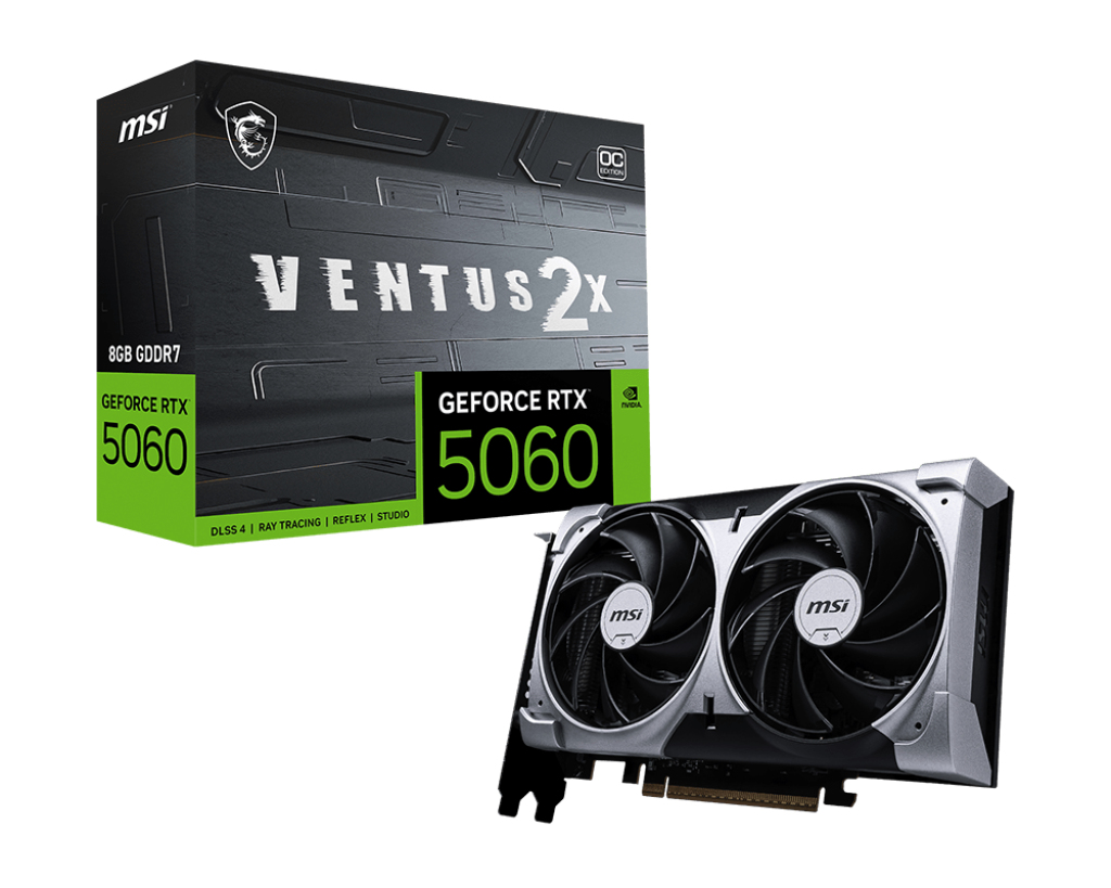 MSI GeForce RTX 5060 8GB VENTUS 2X OC VGA, GEFORCE RTX 5060 8G VENTUS 2X OC