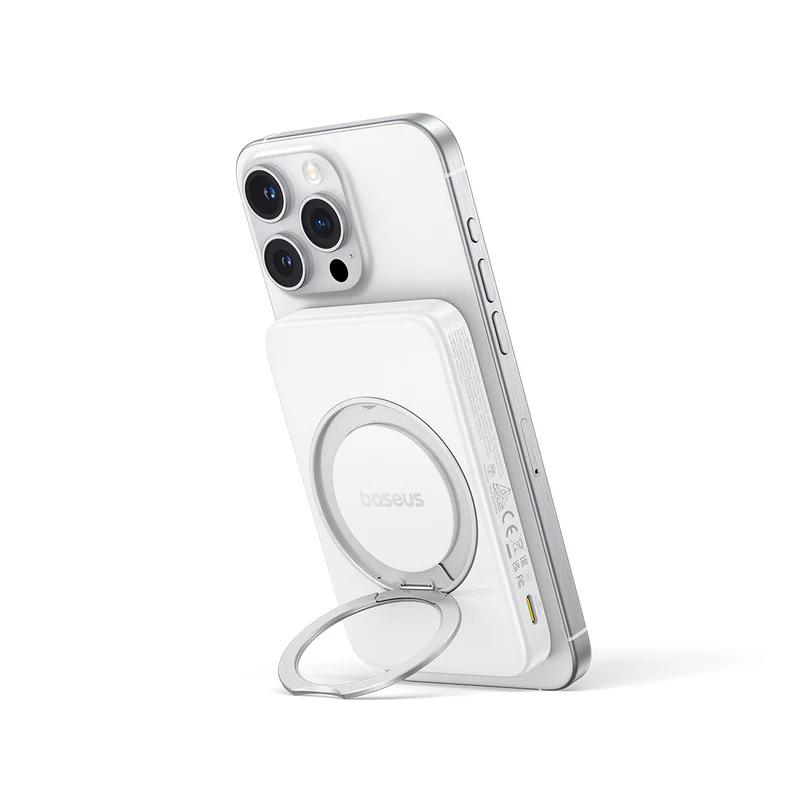 Baseus POWER BANK PicoGo Qi2 Magnetic, 5000mAh, PD 20W, 1 x USB Type-C, incarcare, P10076800213-01 - imagine 2