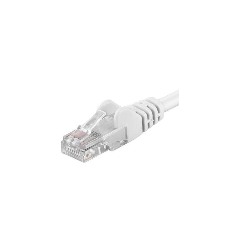 PremiumCord Patchcord UTP RJ45-RJ45 Cat.6, 2m, alb, UTP-6-2-W