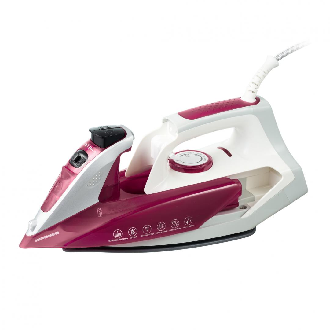 HEINNER Fier de calcat, calcare uscata/spray/jet de abur, rezervor apa detasabil, talpa, HSI-2200PP