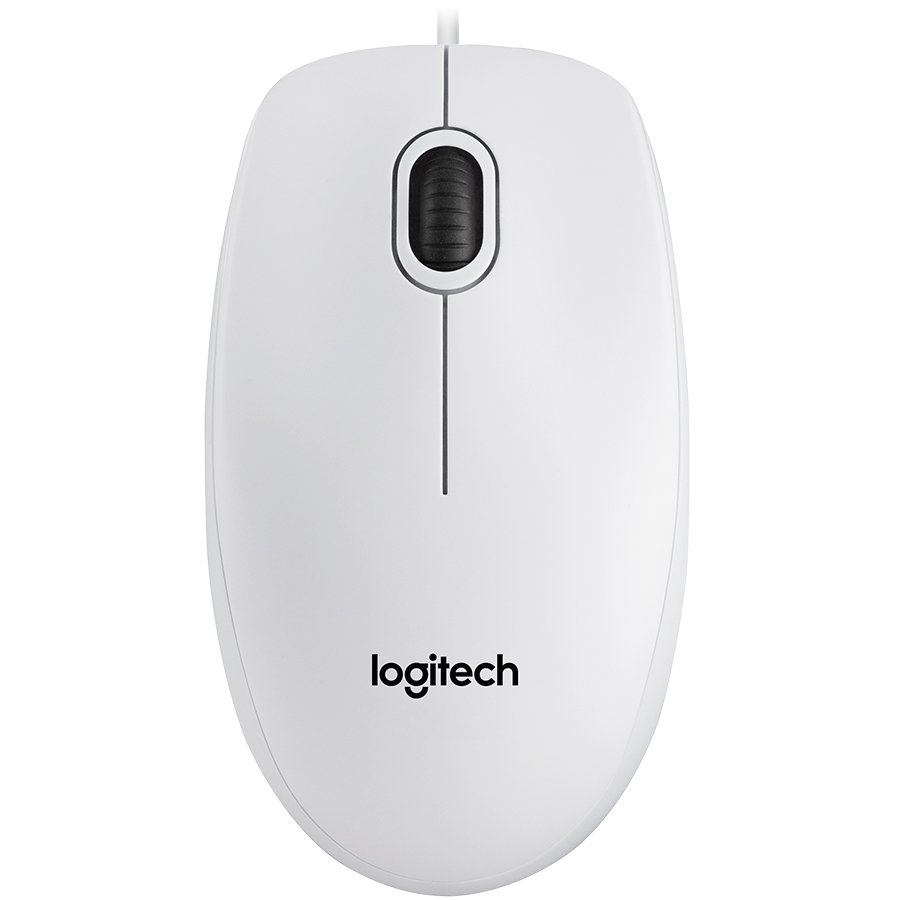 Logitech MOUSE, B100, PC sau NB, cu fir, USB, optic, 800 dpi, butoane/scroll 3/1, alb, 910-003360