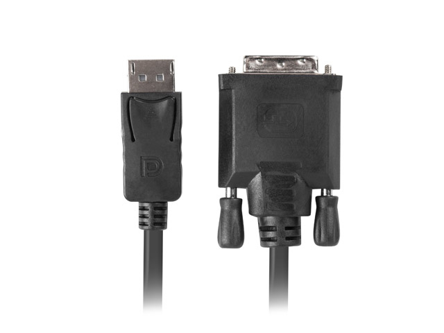 Lanberg Cablu DisplayPort DVI-D 1,8m Dual Link, CA-DPDV-10CU-0018-BK