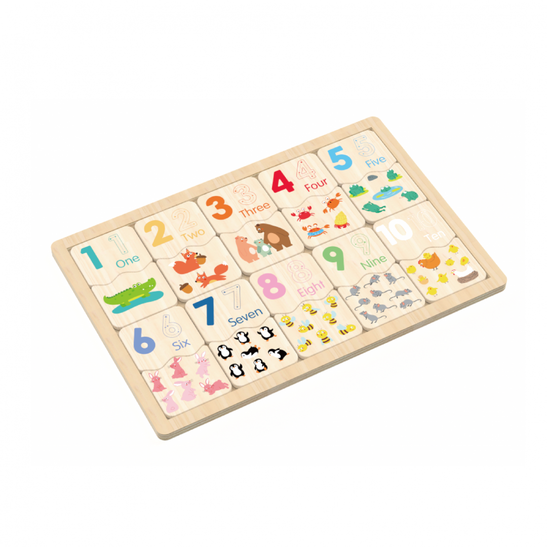 MomKi PUZZLE DIN LEMN, POTRIVESTE NUMERELE, MKT1518