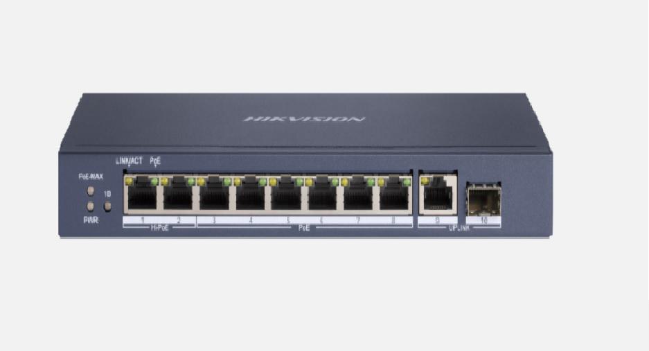 HIKVISION Switch, 8-port, PoE, DS-3E0510HP-E