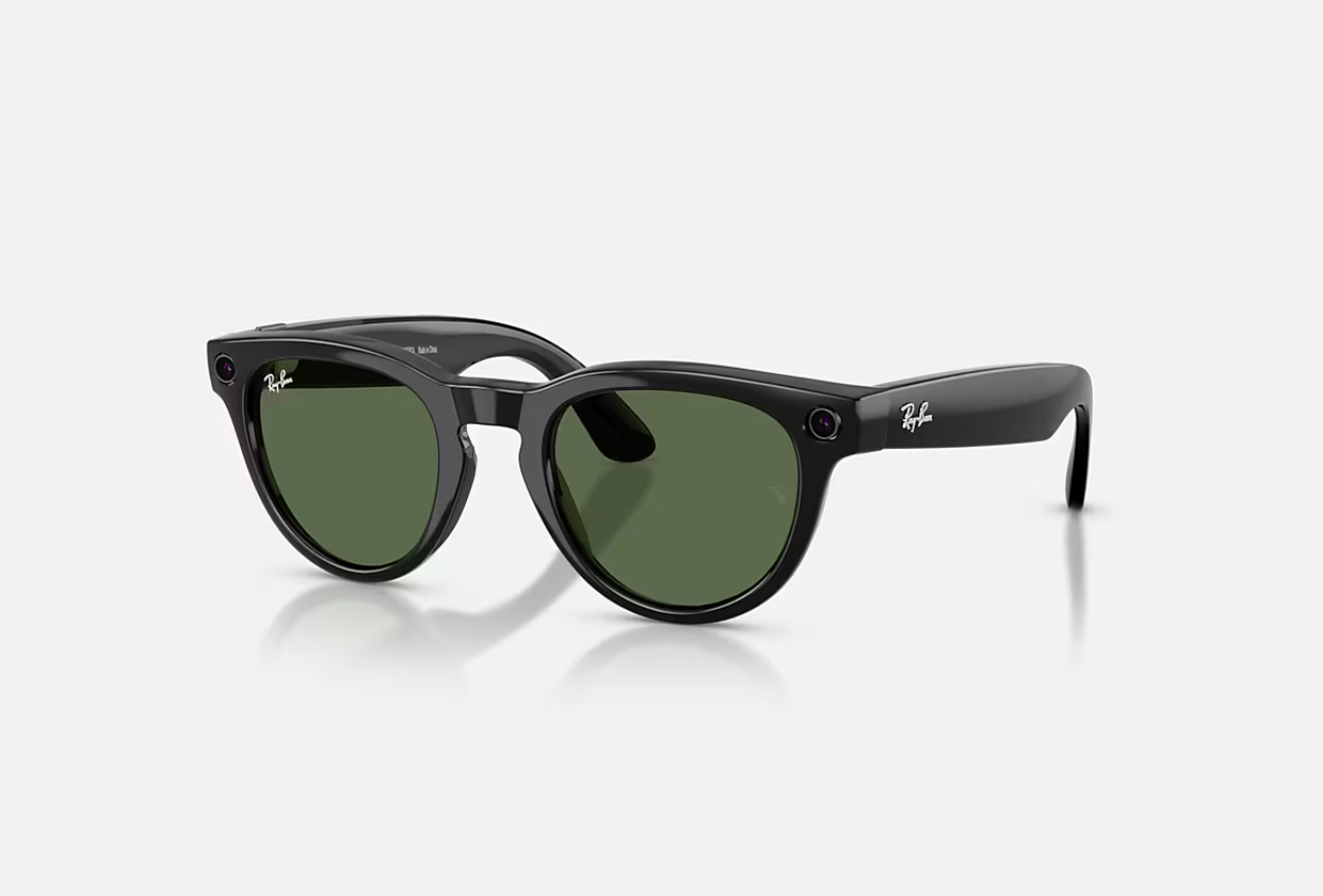 RAYBAN Ray-Ban Meta Headliner Gen 2 High Bridge Fit Shiny Black G-15 Green, RW4013 601/71 50-23