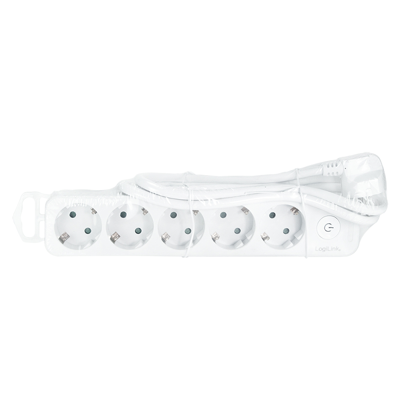 Logilink PRELUNGITOR, Schuko x 5, cablu 3G 1.5mm2, 230V/16A, 50 Hz, max. 3600 W, buton, LPS246 - imagine 2