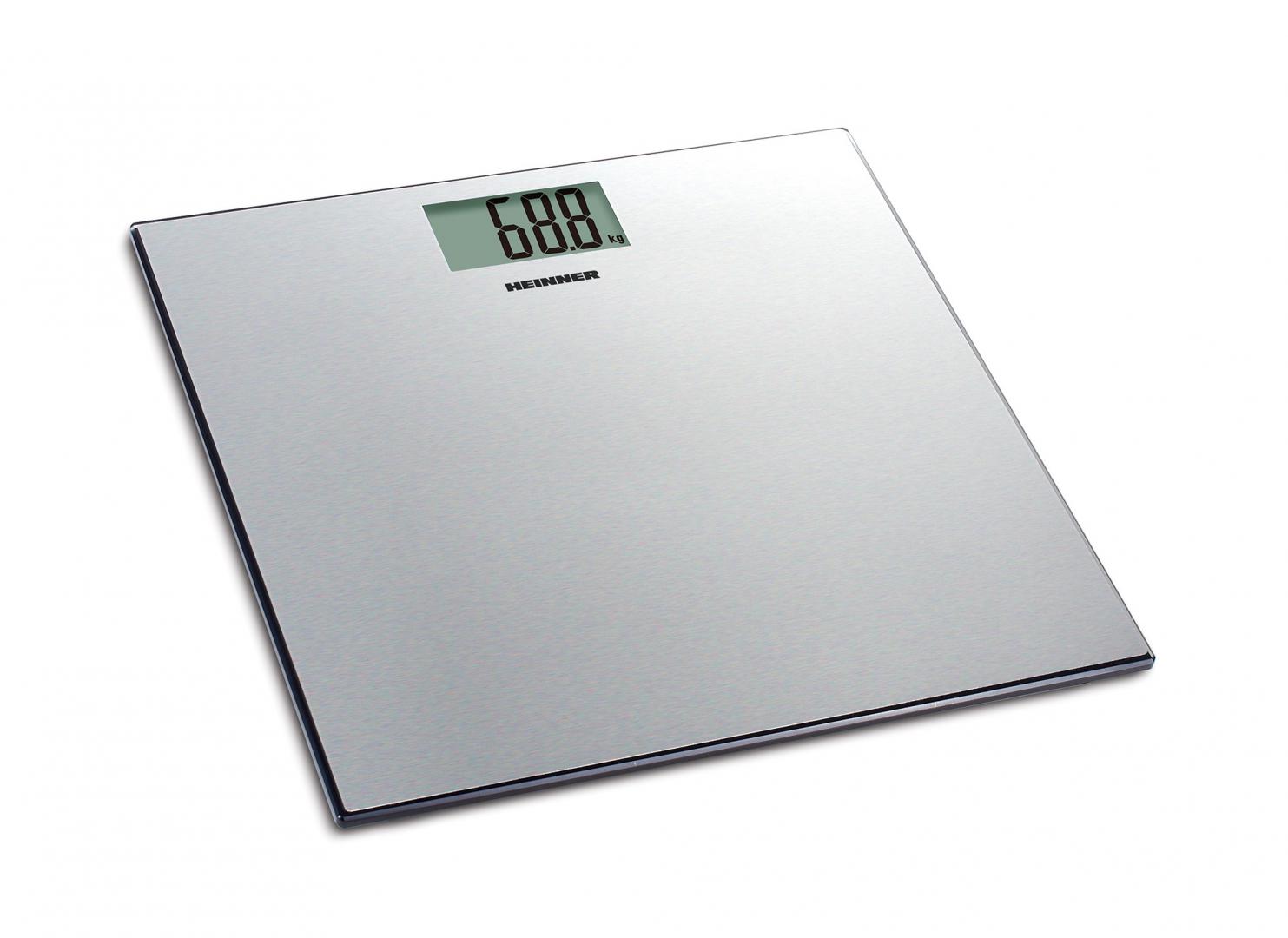 HEINNER Cantar de baie SoftSilver 180, platforma din inox, capacitate maxima: 180kg, HBS-180SS