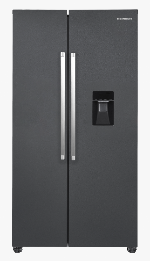 HEINNER Side by Side, No Frost, 529 L, Clasa E, Dozator apa, Gri antracit, HSBS-HM529NFINVDGWDE++