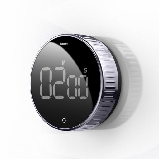Baseus TIMER Heyo, display LED digital, setare prin rotatie, alarma sonora, magnet, 3 x, ACDJS-01