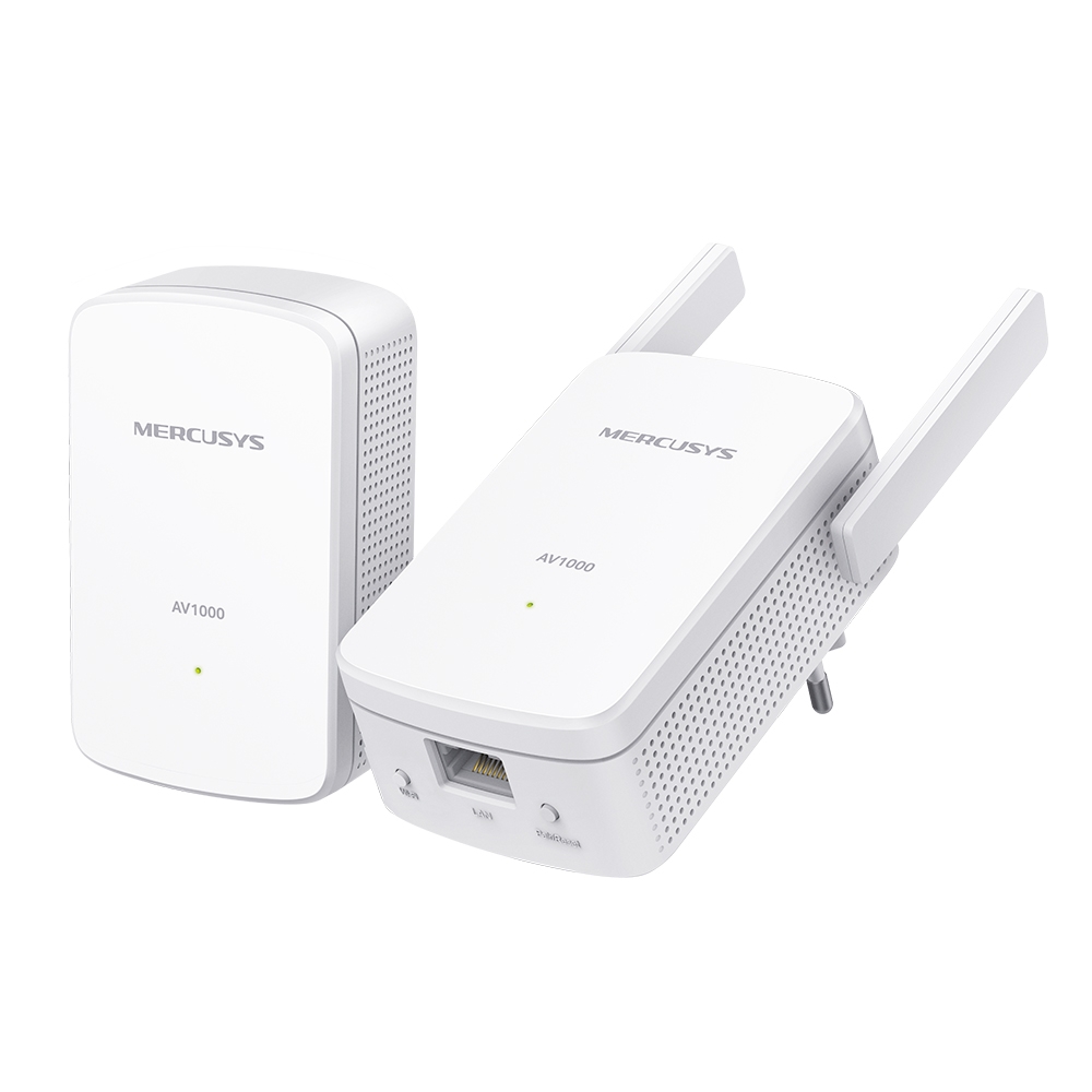 Mercusys Kit Powerline Wi-Fi Gigabit, Wi-Fi de 300 Mbps 2.4Ghz, tehnologie AV2, AV1000, MP510 KIT