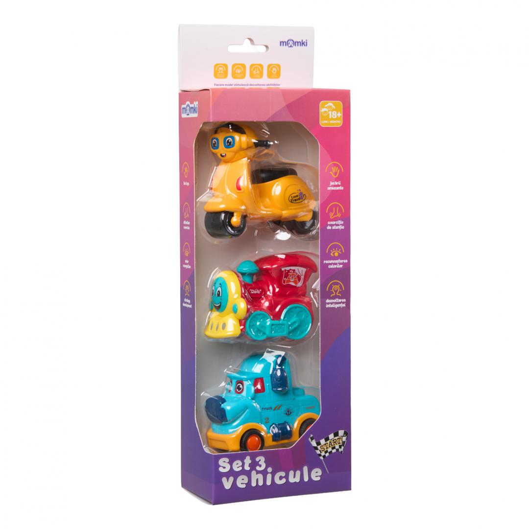 MomKi SET 3 VEHICULE ACTIONATE PRIN INERTIE, DIVERSE MODELE SI CULORI, MOMKI899-17A - imagine 8