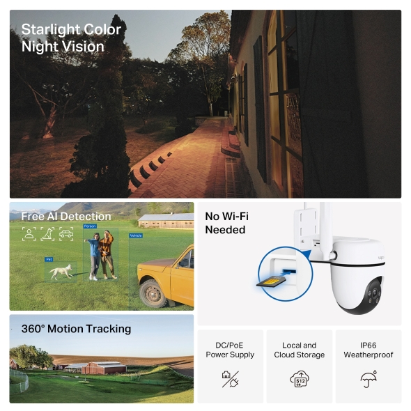 Tp-Link CAMERA IP, 3G/4G LTE + 1 x RJ-45, dome, pt.exterior, dist. IR 9 m, tip lentila, Tapo C501GW - imagine 8