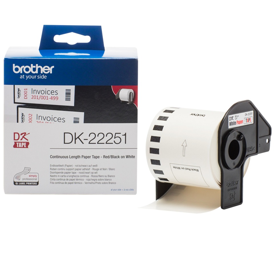 BROTHER Banda Continua Hartie Original B&R on White pentru VC-500W, 62mm x 5m, DK22251