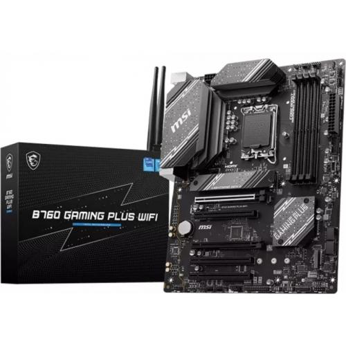MSI ATX, Socket 1700, Intel B760 Chipset,DDR5,5x PCIe x16 slot, 4xSATA 6G, 2x, B760 GAMING PLUS WIFI