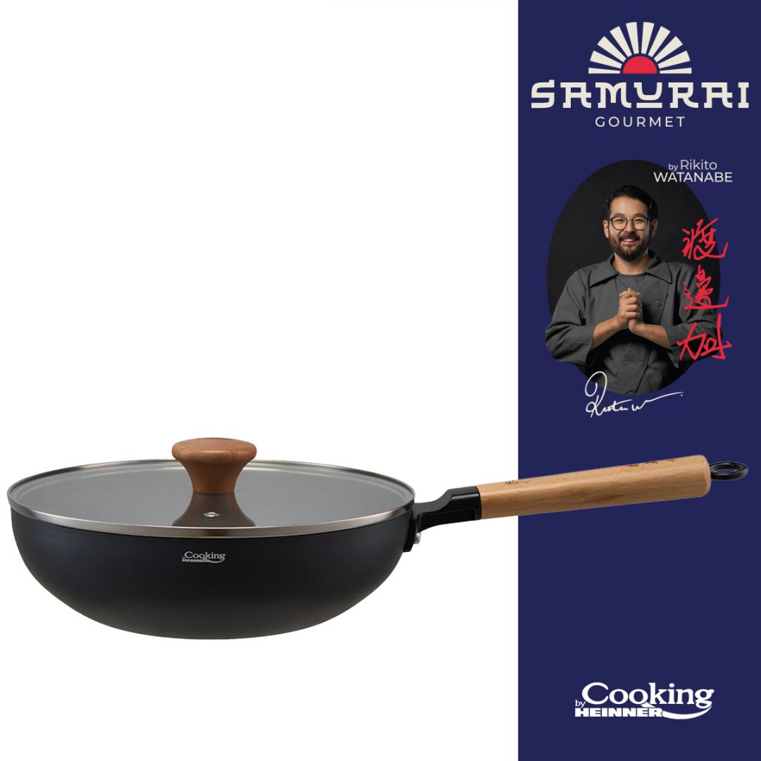 HEINNER TIGAIE WOK + CAPAC 26X7.5CM, RIKITO WATANABE, SAMURAI GOURMET, COOKING BY, HR-SNT-W26
