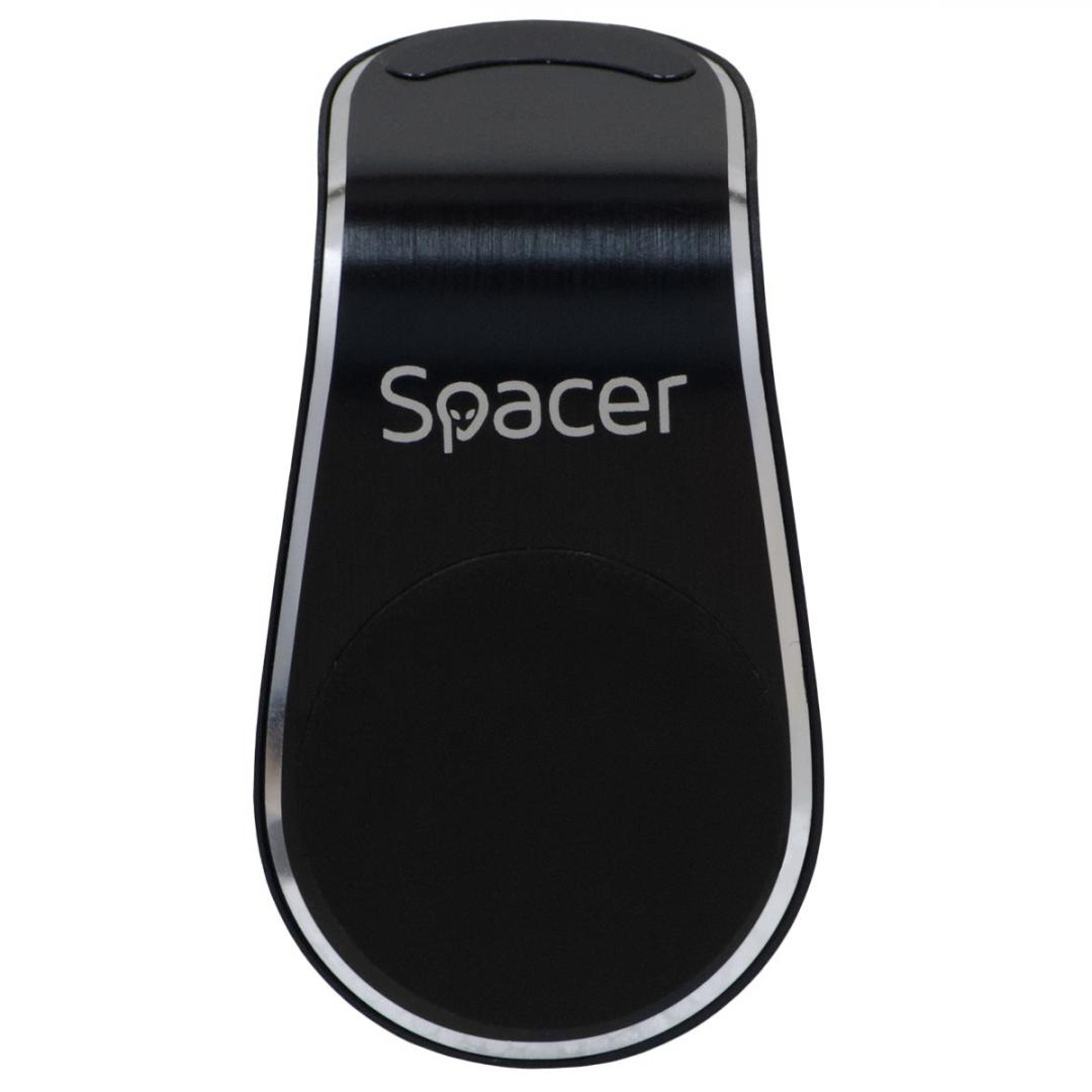 SPACER Suport auto pentru smartPhone, fixare in grilaj bord, prindere magnetica telefon 360, SPT-MGN - imagine 2