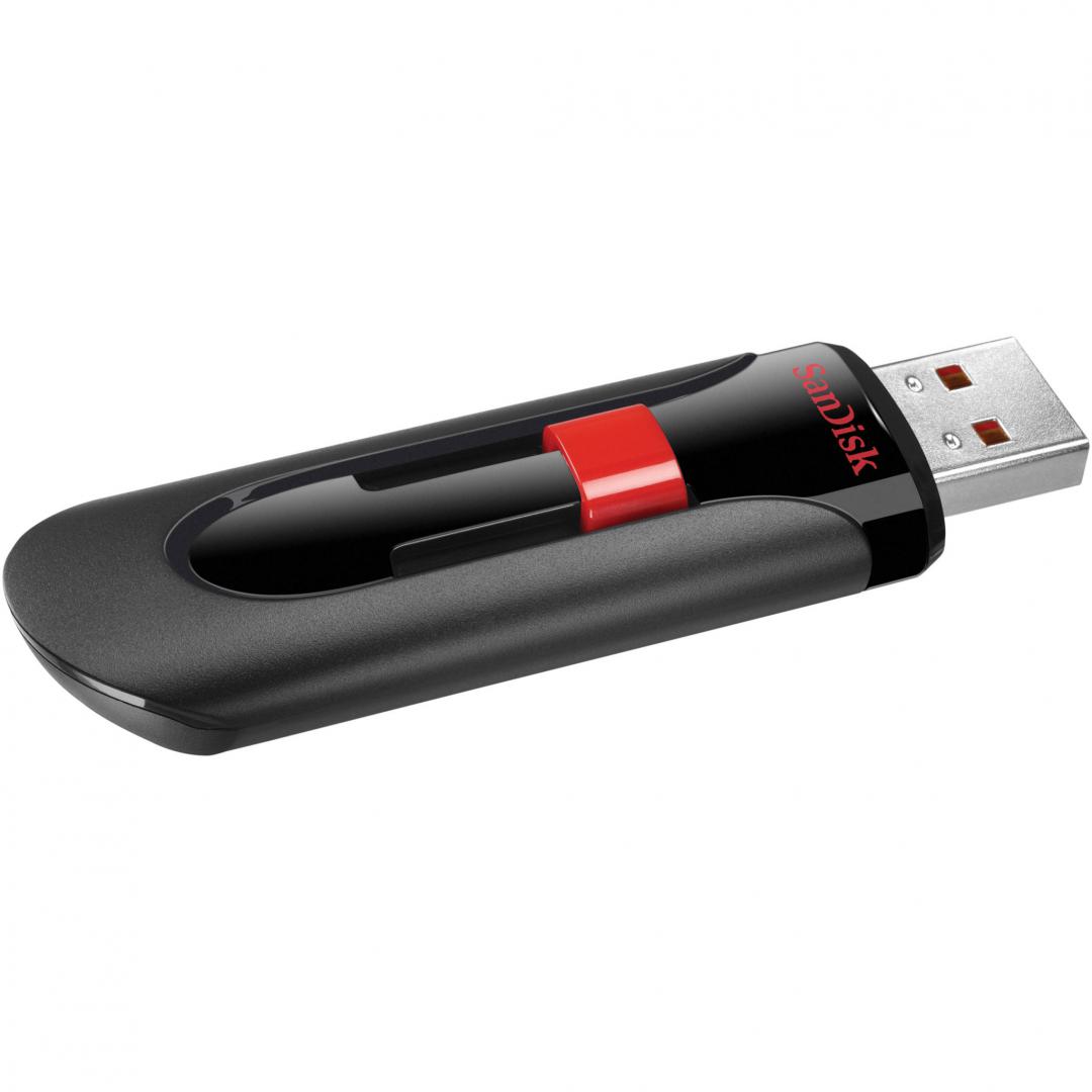 Sandisk MEMORIE USB 2.0 32 GB, retractabila, carcasa plastic, negru, SDCZ60-032G-B35