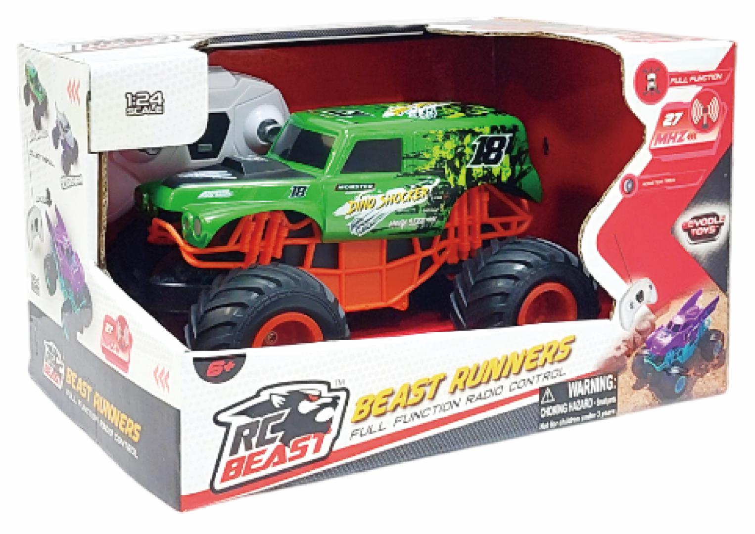 CEVODLE MASNIUTA CU TELECOMANDA BIG FOOT 1/24,19CM, VERDE, CEV24006-3202VER
