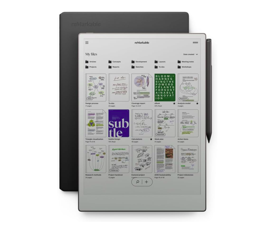 REMARKABLE Paper Pro with MarkerPlus and BookFolio Pro Leather Black, RM83C-1005NW - imagine 2