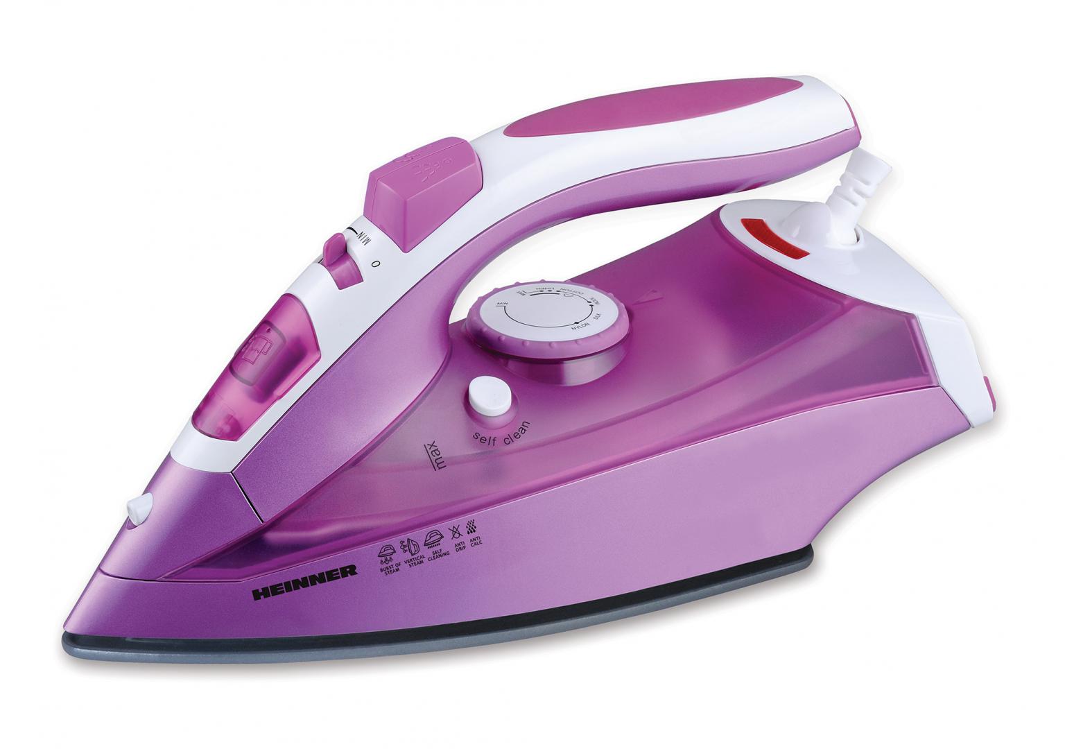 HEINNER Fier de calcat 2900, Purple, 2400W, talpa ceramica, termostat relgabil, functie, ID-2900-PP