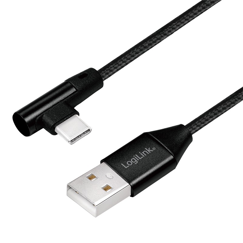 Logilink CABLU alimentare si date, pt. smartphone, USB 2.0 (T) la USB 2.0 Type-C (T) la 90, CU0137