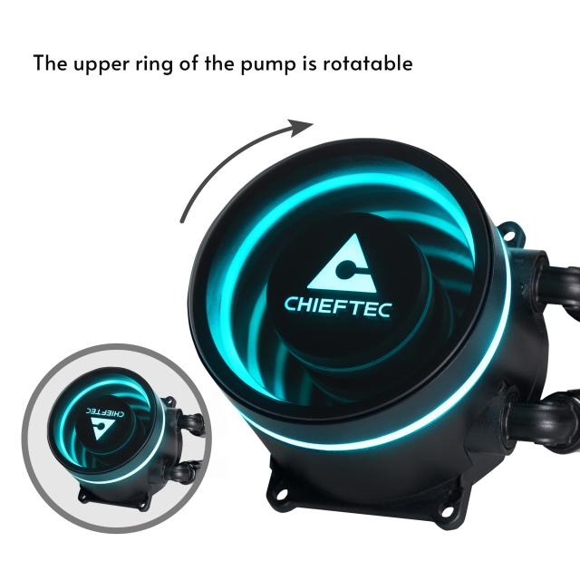 CHIEFTEC COOLER Iceberg 240 RGB, skt. Intel si AMD, racire cu lichid, 2 x 120mm, 500, CLC-240RGB - imagine 4