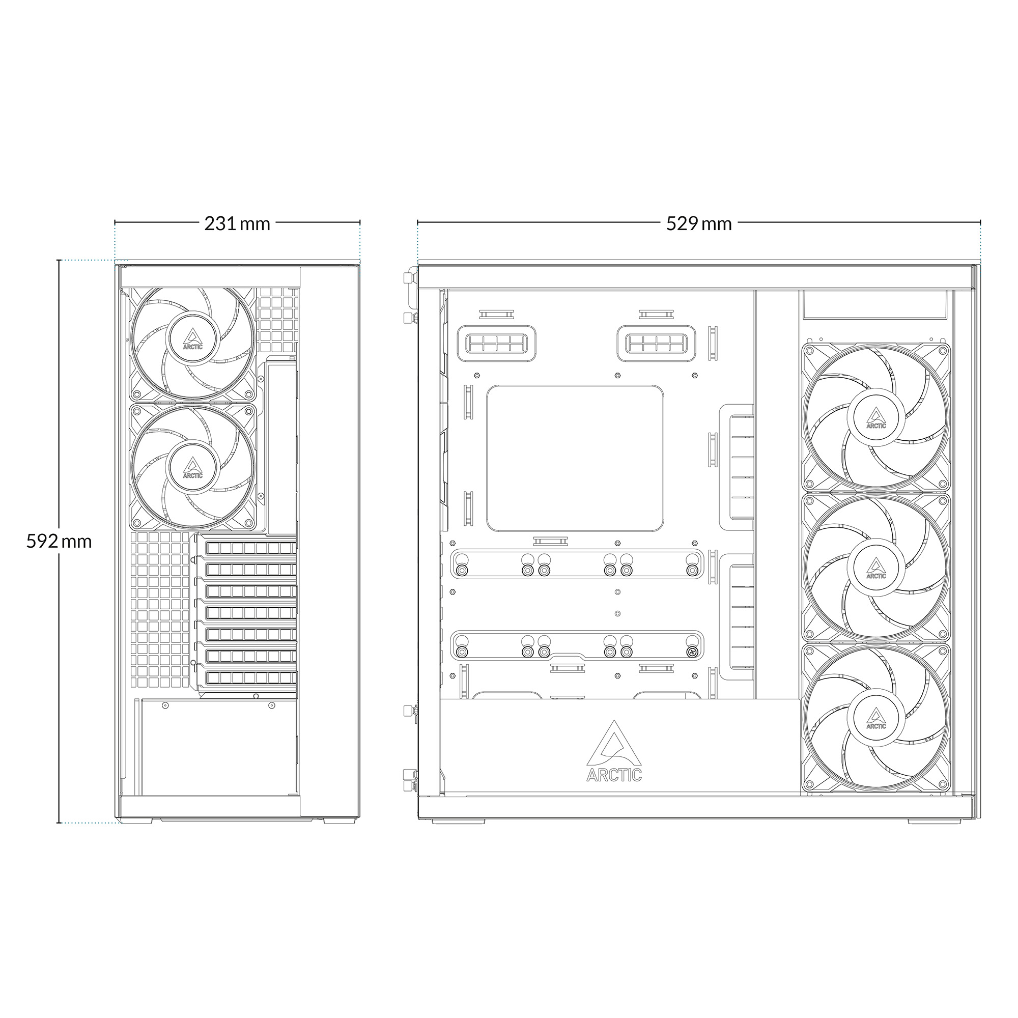 Arctic CARCASA Xtender Mirror BK, ACPCC00018A - imagine 7