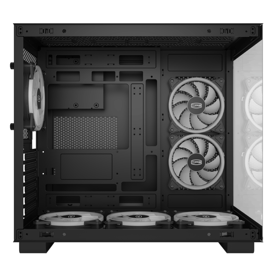 PCCOOLER CARCASA, Middle Tower, ATX, fara sursa, sticla securizata, 6 ventilatoare, C3 T500 ARGB BK - imagine 4