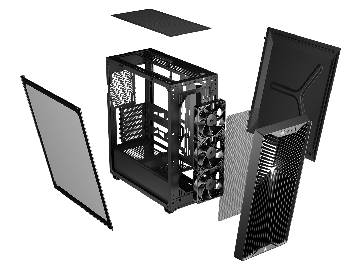 Corsair Carcasa 3200D RS, Mid-Tower, ATX, 3 ventilatoare incluse RS120, Negru, CC-9011334-WW - imagine 6