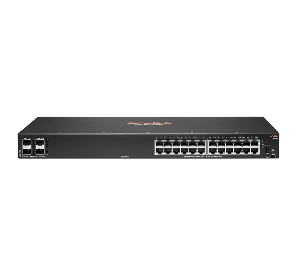 HP Hewlett Packard Enterprise Aruba 6100 24G 4SFP+ Managed L2 Gigabit Ethernet (10/100/1000), JL678A