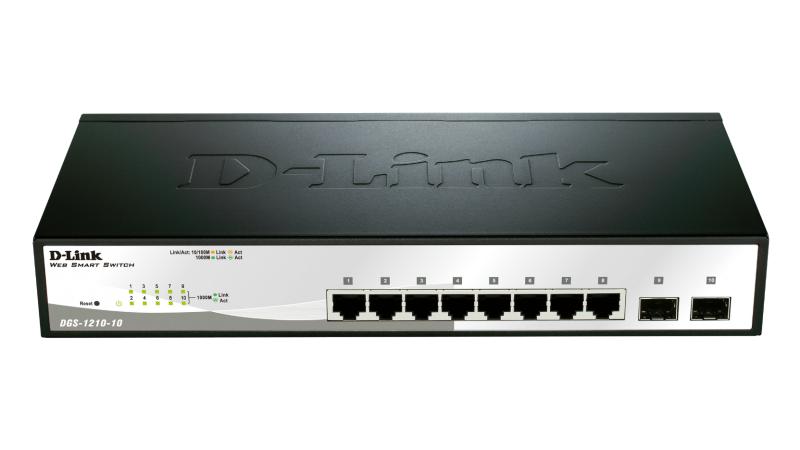 D-LINK Switch, 8 port, 10/100/1000 Mbps, DGS-1210-10