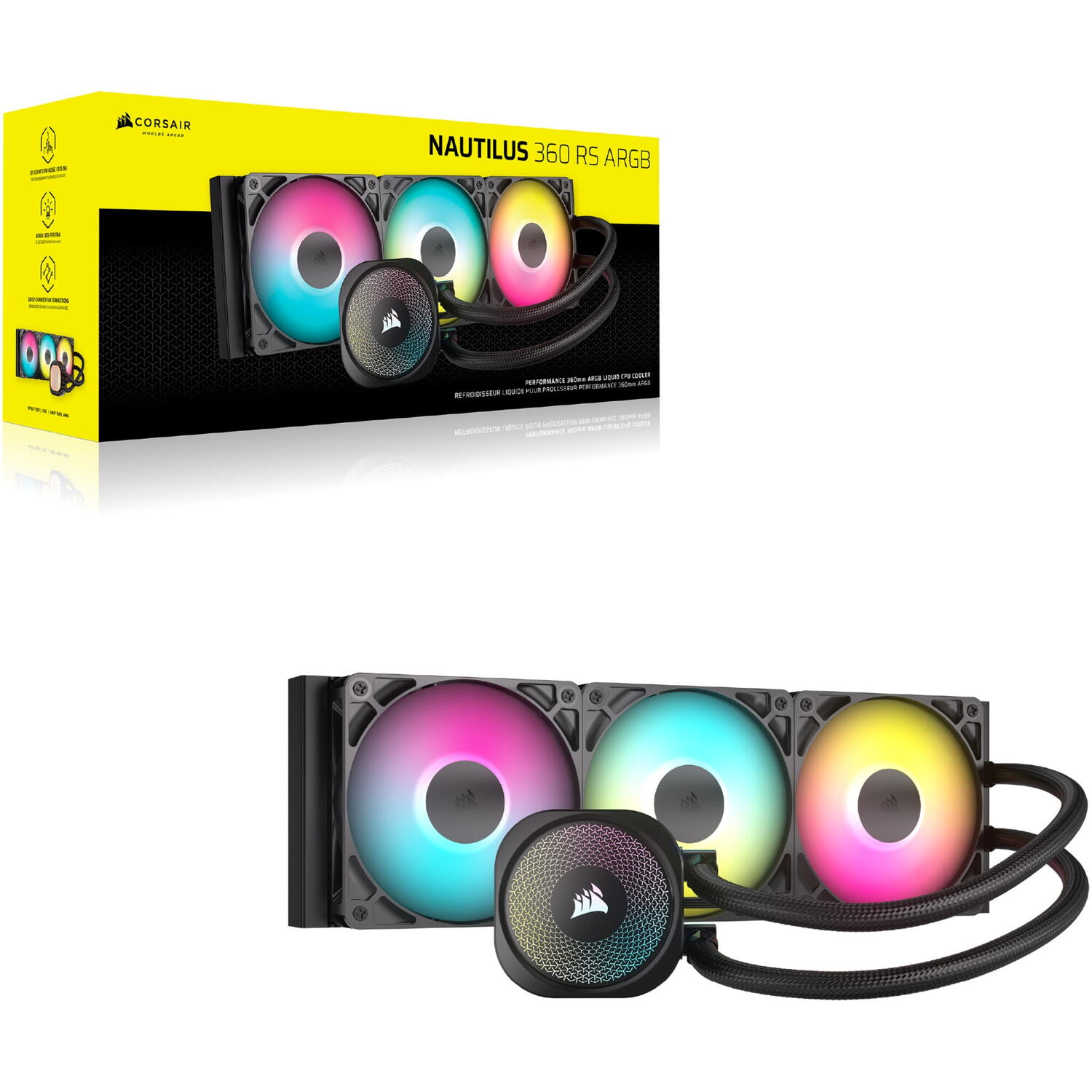 Corsair CR LIQUID COOLER NAUTILUS 360 RS ARGB, CW-9060093-WW - imagine 7