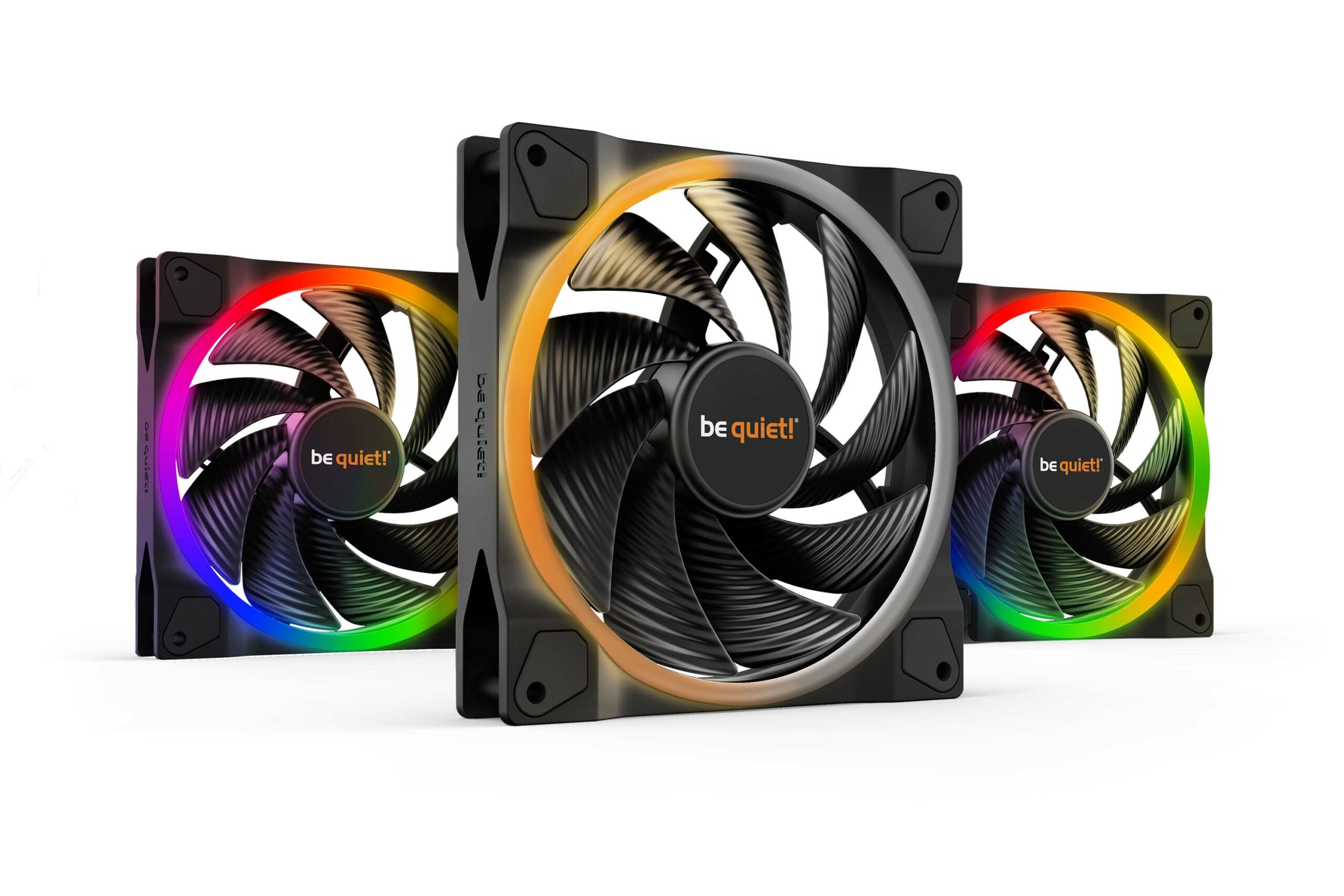 Be Quiet Set 3 ventilatoare ! LIGHT WINGS140mm 2200 rpm, Rifle bearing, 4-pin PWM, ARGB LED, BL079