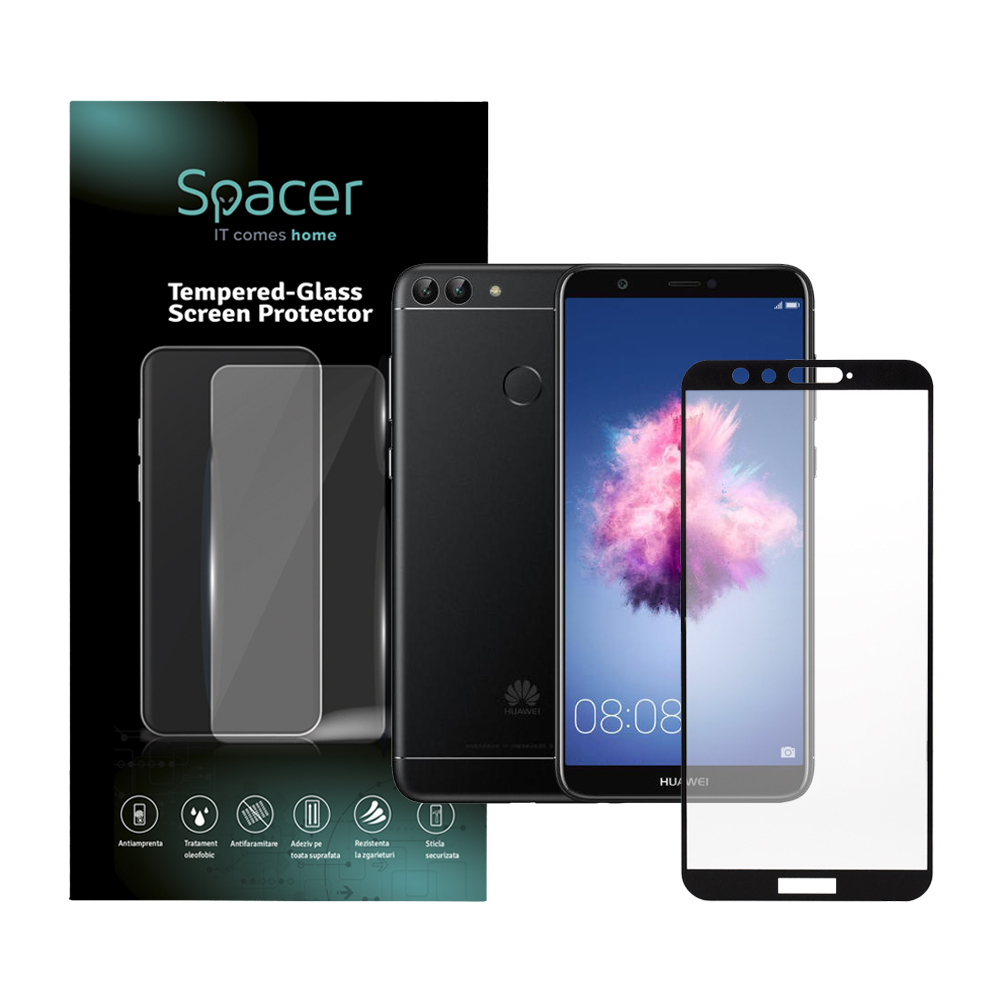 SPACER FOLIE STICLA pentru Huawei P Smart S, grosime 0.3mm, acoperire totala ecran, SPPG-HU-P-SS-TG