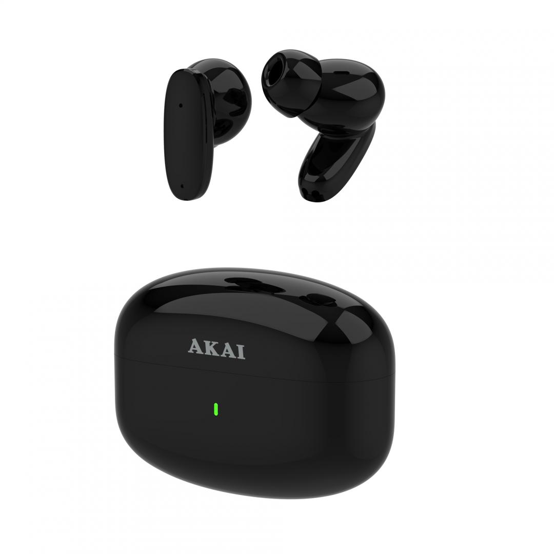 AKAI Casti Mono-casca, Wireless, Negru, BTE-J400ENC