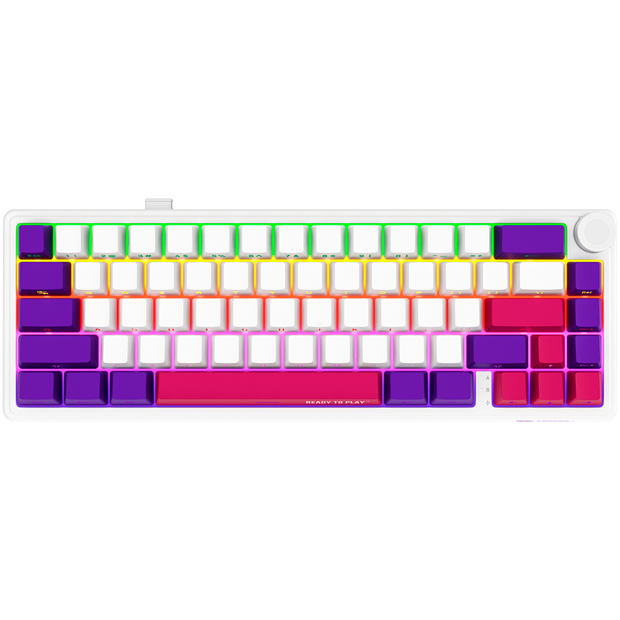 LORGAR Wireless mechanical gaming keyboard Pro, 2.4 GHz, BT, RGB Backlight, 16, LRG-KBP70MW-WH-US