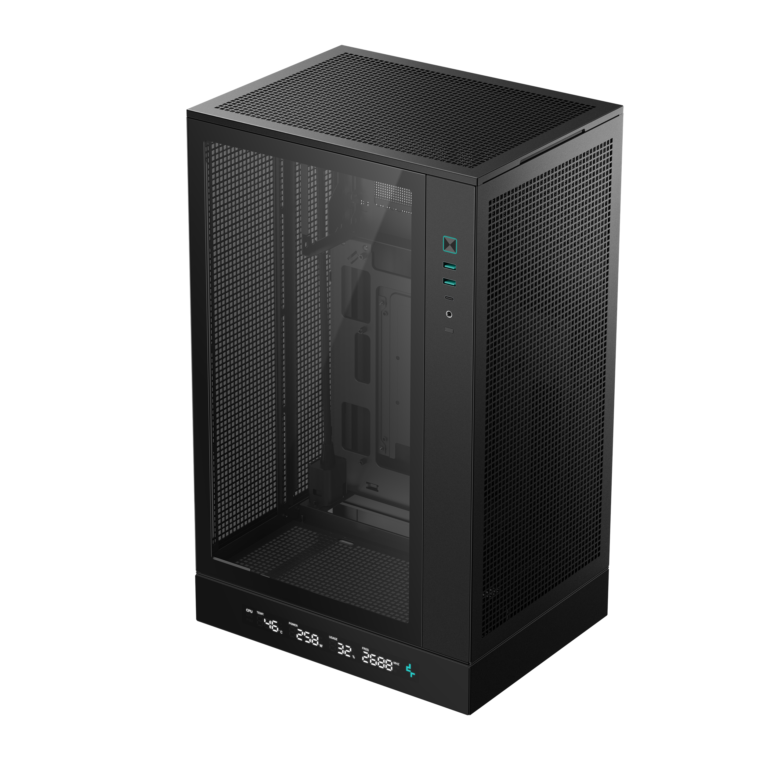 Deepcool CARCASA CH270 DIGITAL, mini tower, gaming, fara sursa, suporta 6xfan, R-CH270-BKNDM0-G-1