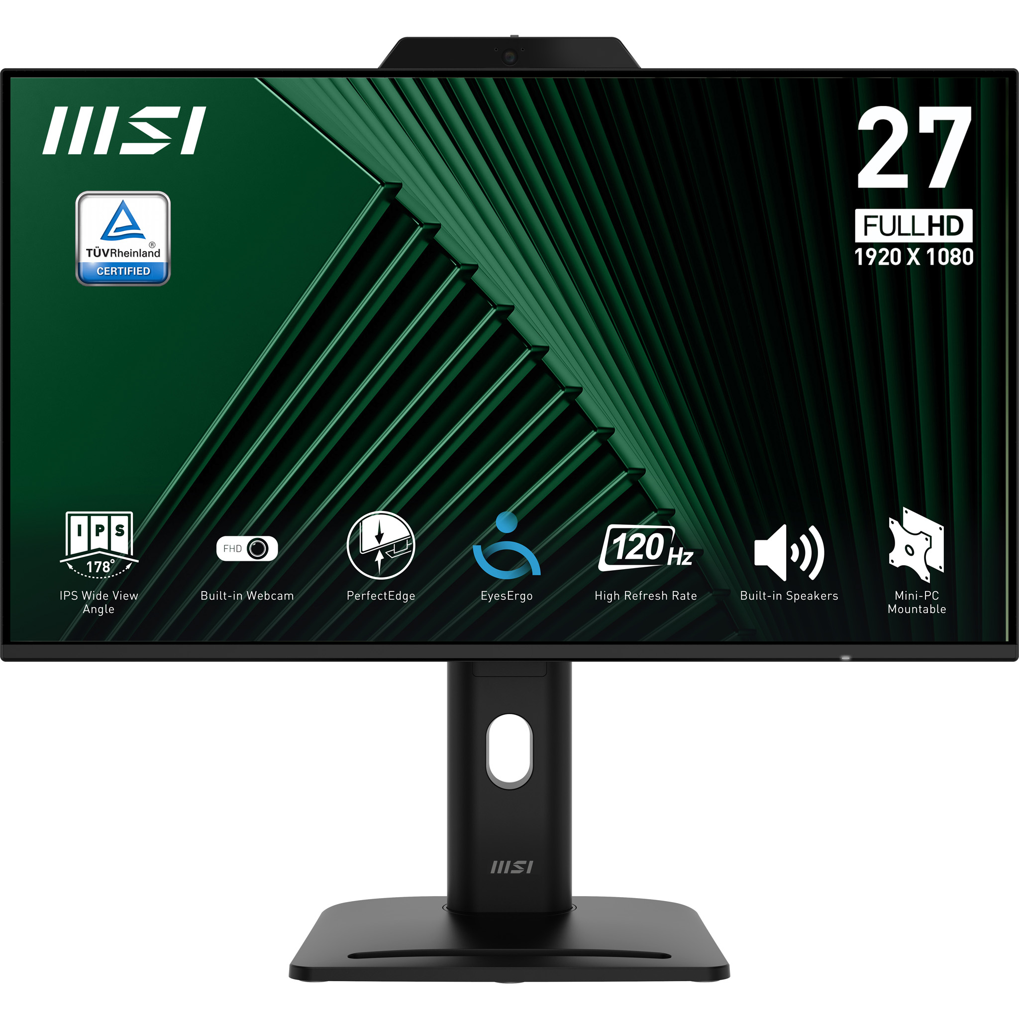 MSI 27inch IPS FHD WebCam 120Hz 300cd/m2 1ms D SUB HDMI DP USB 2.0 Speakres Pivot, PRO MP272PMG